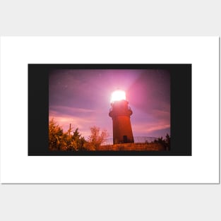 Starry Sky over the Gay Head lighthouse Aquinnah MA Cape Cod Martha's Vineyard Posters and Art